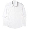 Essential Spread Collar Casual Shirt - Pure White Stretch Cotton Poplin