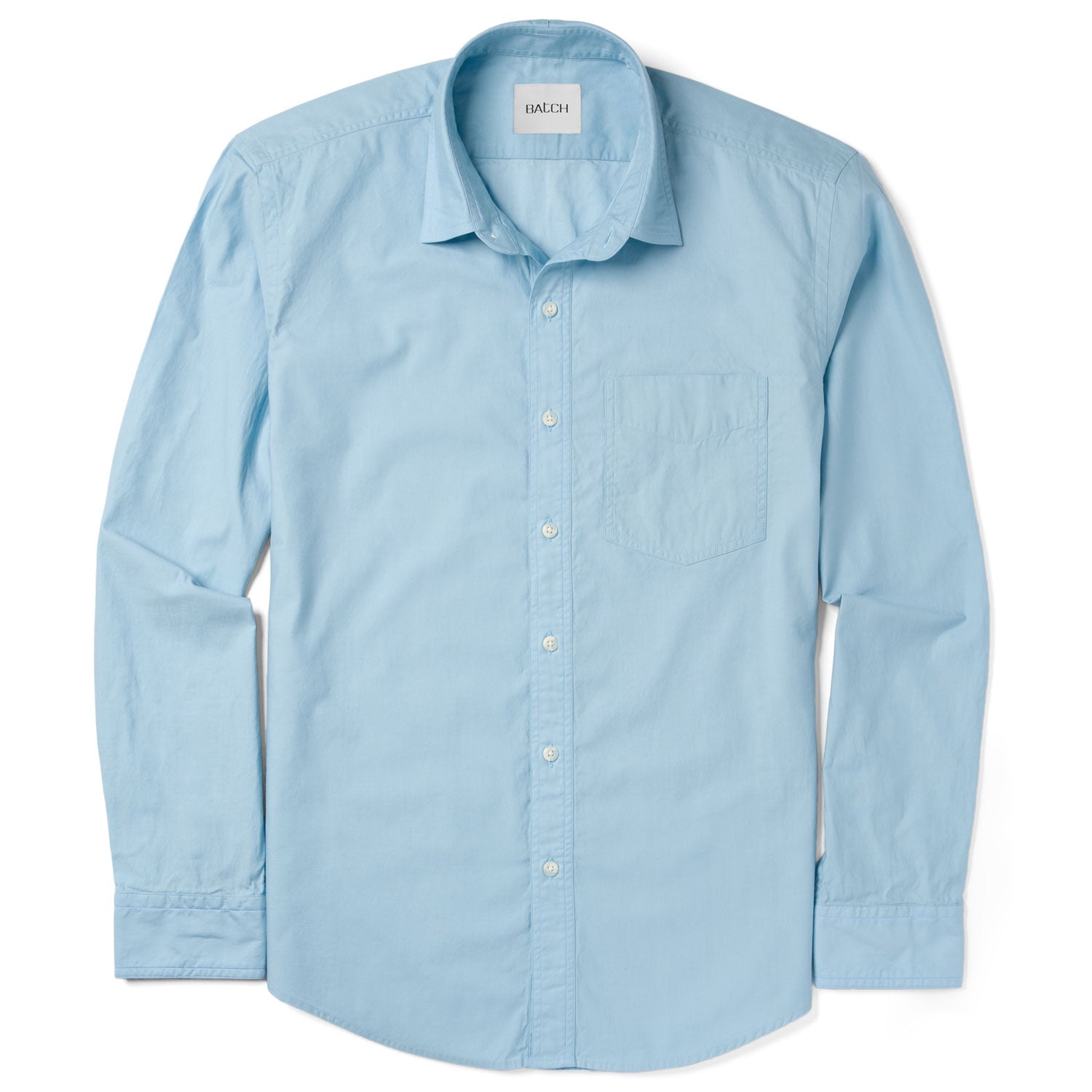Essential 1 Pocket Casual Shirt - Light Mint Blue Mercerized Cotton
