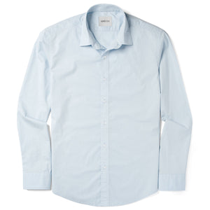 Essential Spread Collar Casual Shirt - Cloud Blue Stretch Cotton Poplin