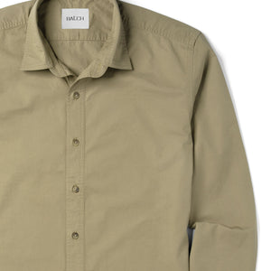 Essential Spread Collar Casual Shirt - Light Fatigue Cotton Twill