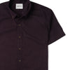 Essential Button Down Collar Casual Short Sleeve Shirt - Burgundy Cotton Twill