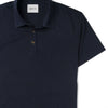 Essential Short Sleeve Curved Hem Polo Shirt –  Dark Navy Cotton Jersey