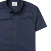 Batch Men's Essential Casual Short Sleeve Shirt - Dark Navy Cotton Twill Image Close Up