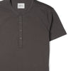 Batch Men's Essential Short Sleeve Curved Hem Henley – Slate Gray Cotton Jersey Image Close Up