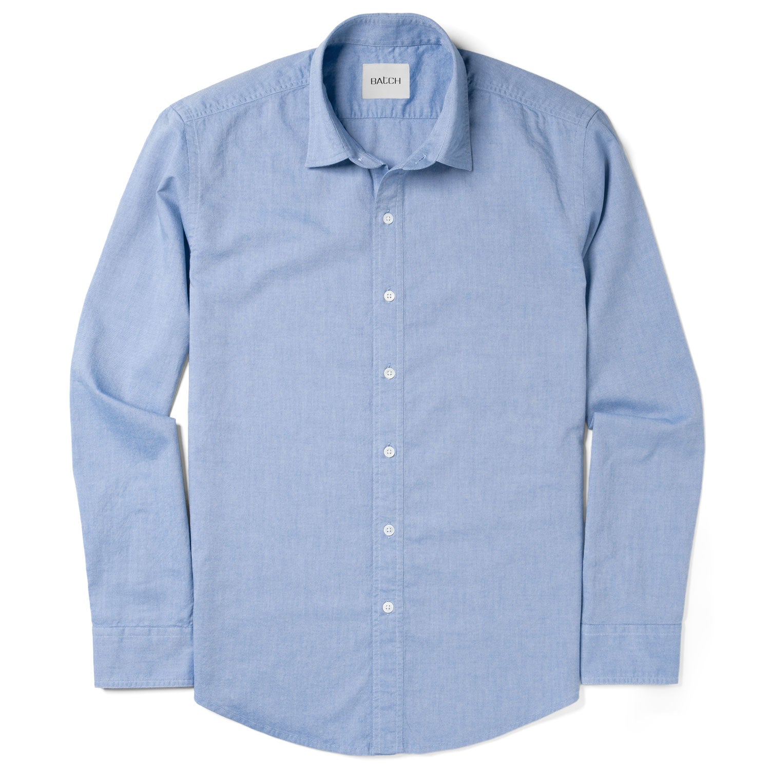 Essential Spread Collar Casual Shirt - Classic Blue Cotton Oxford
