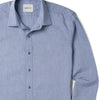 Essential Spread Collar Casual Shirt - Navy Blue Cotton Oxford