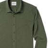Essential Spread Collar Casual Knit Shirt - Olive Green Cotton Knit Pique