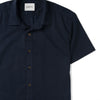 Essential Spread Collar Casual Short Sleeve Shirt - Dark Navy Stretch Cotton Poplin
