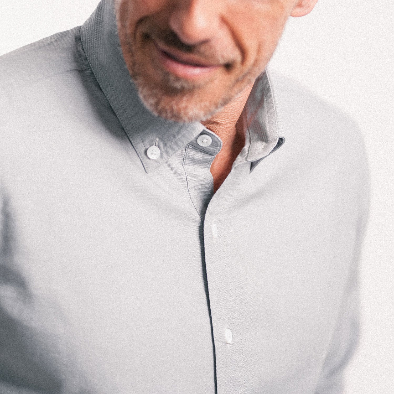 Men's Casual Button Down Shirt in Aluminum Gray Cotton Oxford Medium - Tall Men's Casual Button Down Shirt in Aluminum Gray Cotton Oxford Medium - Tall