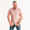 Batch Men's Essential Casual Short Sleeve Shirt - Currant Cotton Twill Image On Body