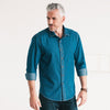 Essential Spread Collar Casual Shirt - Medium Blue Cotton Denim