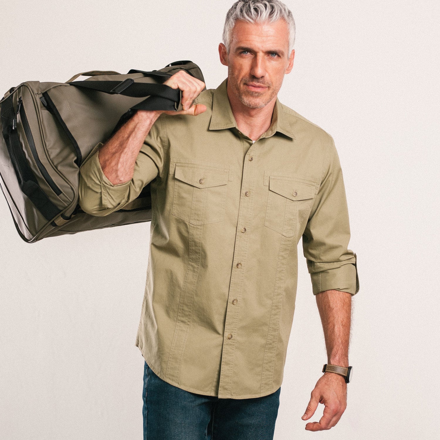 Explorer Utility Shirt – Light Fatigue Green Cotton Twill