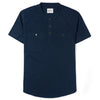 Fixer Short Sleeve Henley Shirt –  Navy Cotton Jersey