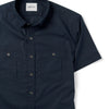 Men's Short Sleeve Fixer Utility Shirt In Navy Blue Twill Close-up