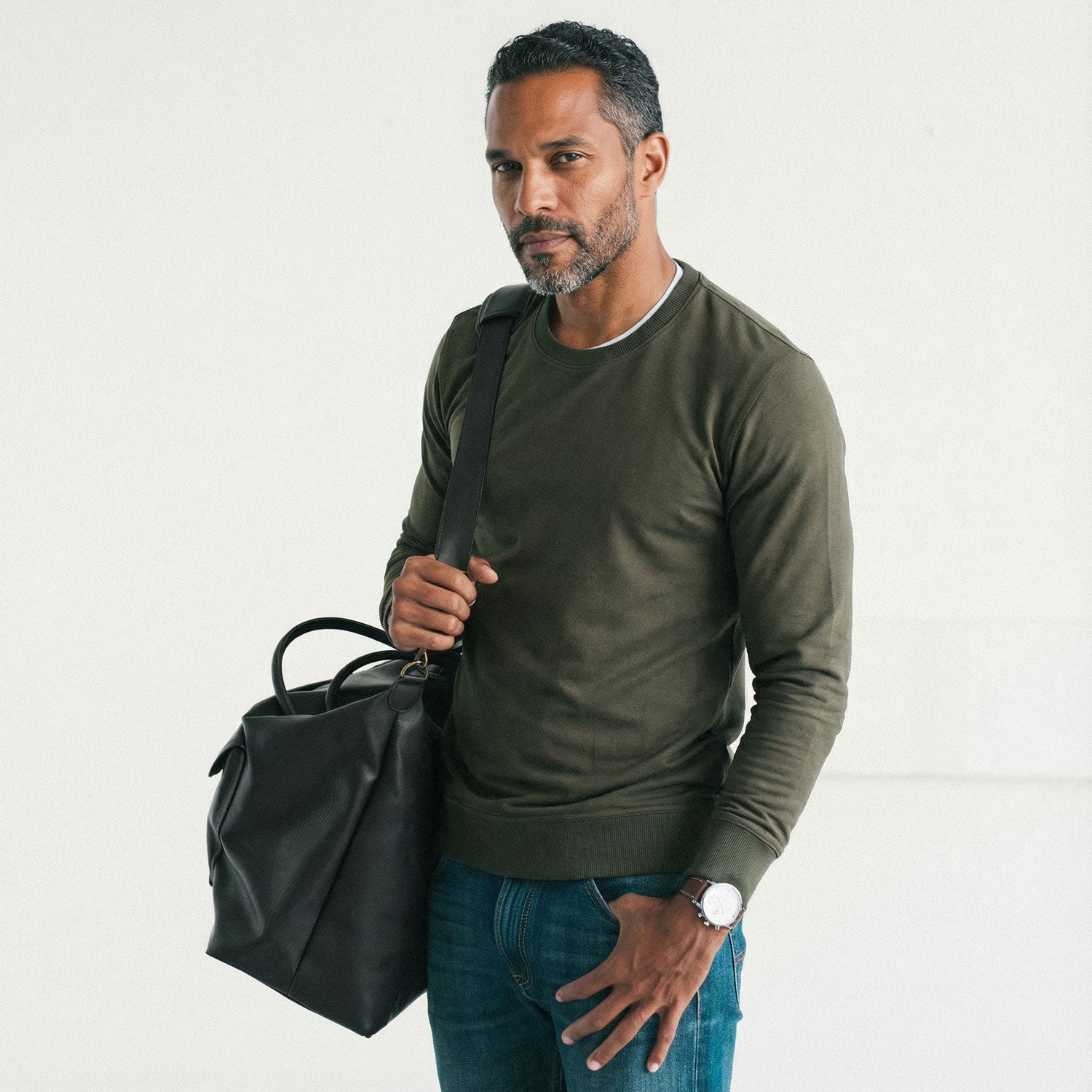 Essential Sweatshirt –  Olive Green French Terry