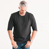 Half Sleeve Sweatshirt –  Black French Terry