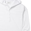 Hooded Henley Shirt –  Pure White Cotton Jersey