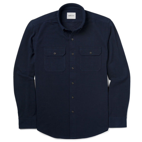 Constructor Knit Utility Shirt – Dark Navy Cotton Poly Pique
