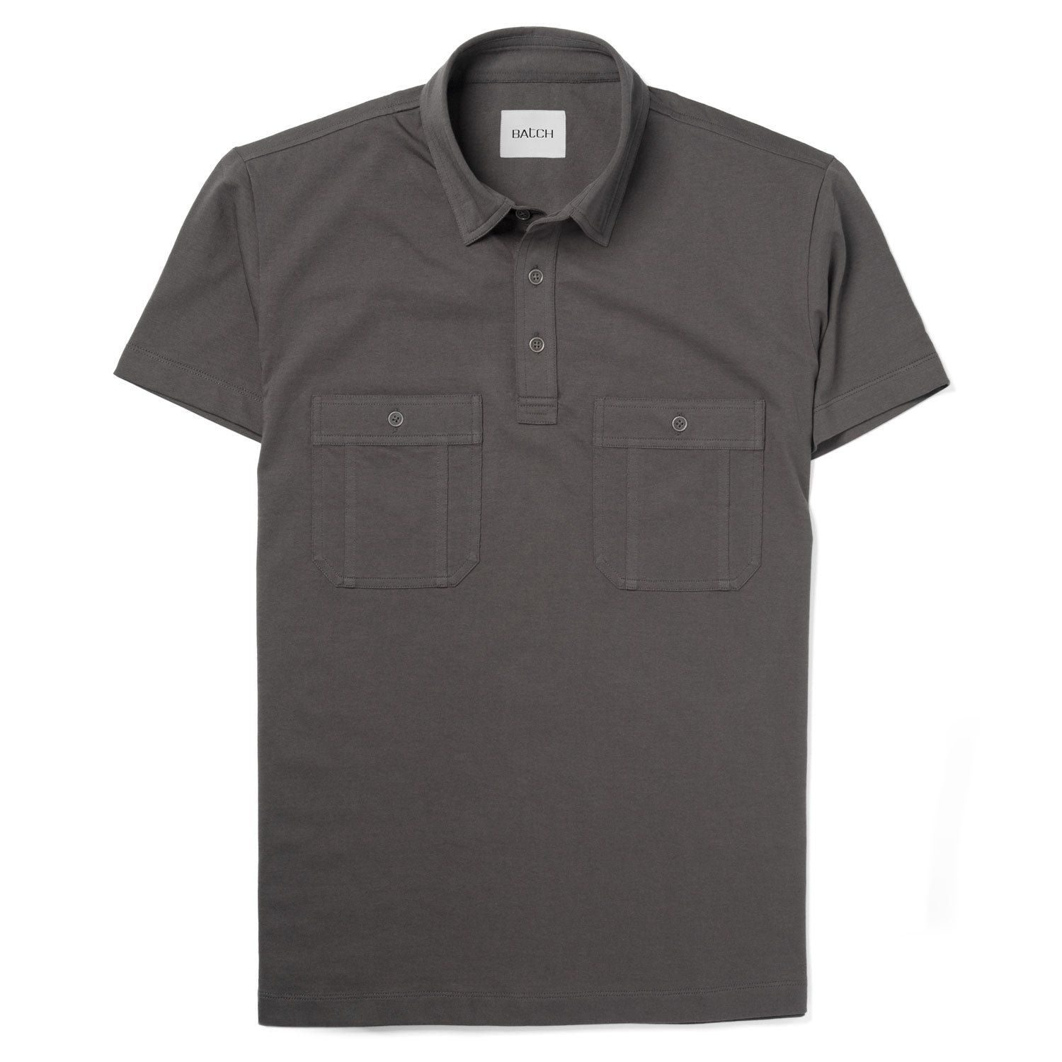 Fixer Short Sleeve Polo Shirt –  Slate Gray Cotton Jersey