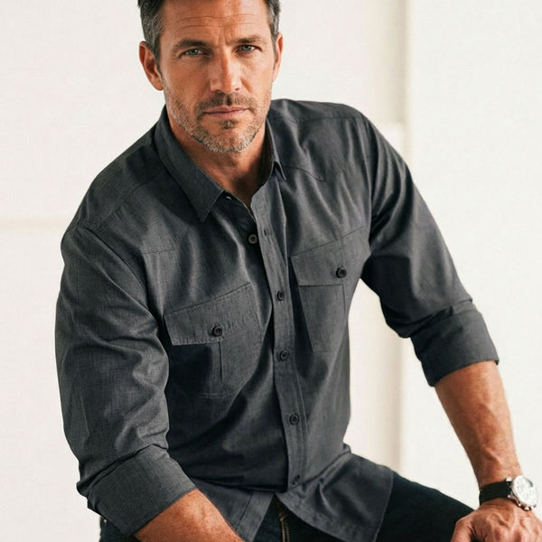 Maker Shirt – Asphalt Gray End-on-End