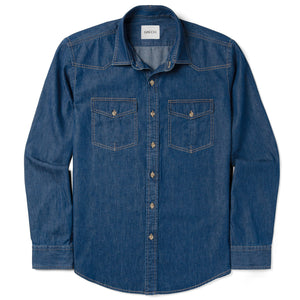 Maker Shirt – Medium Blue Cotton Denim