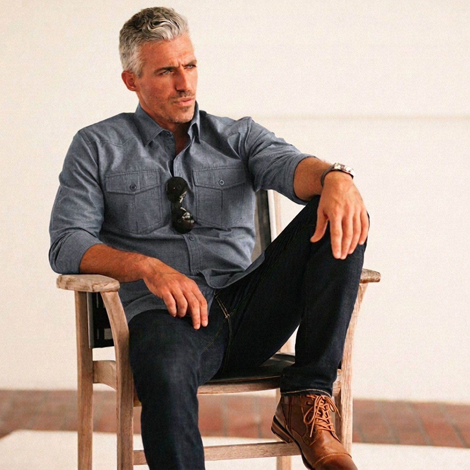 Maker Shirt – Navy End-on-End