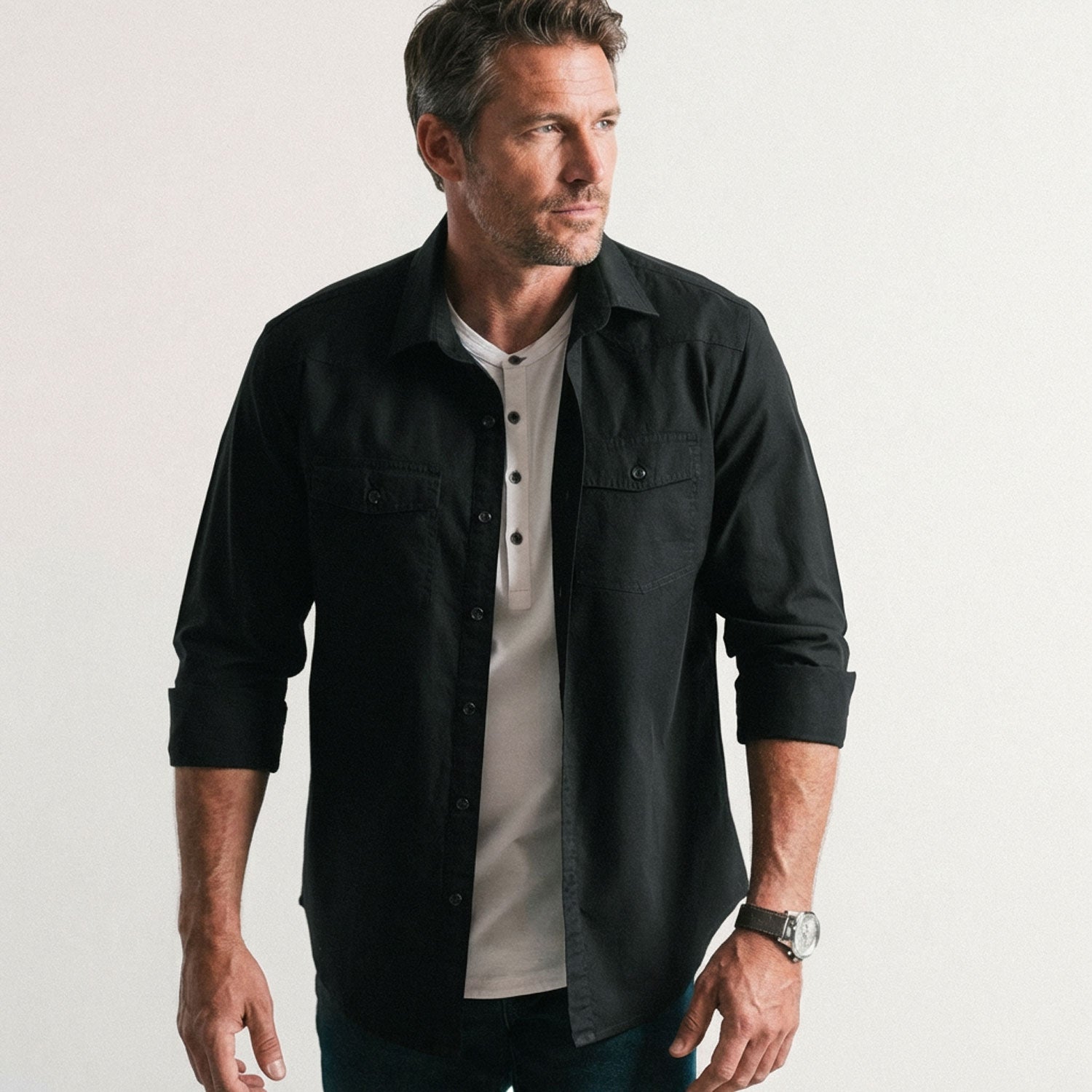Maker Shirt – Black Cotton Oxford