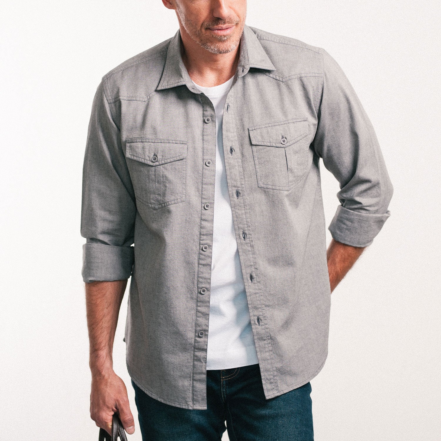 Men's Work Shirt Maker In Flint Oxford Batch - Main Image