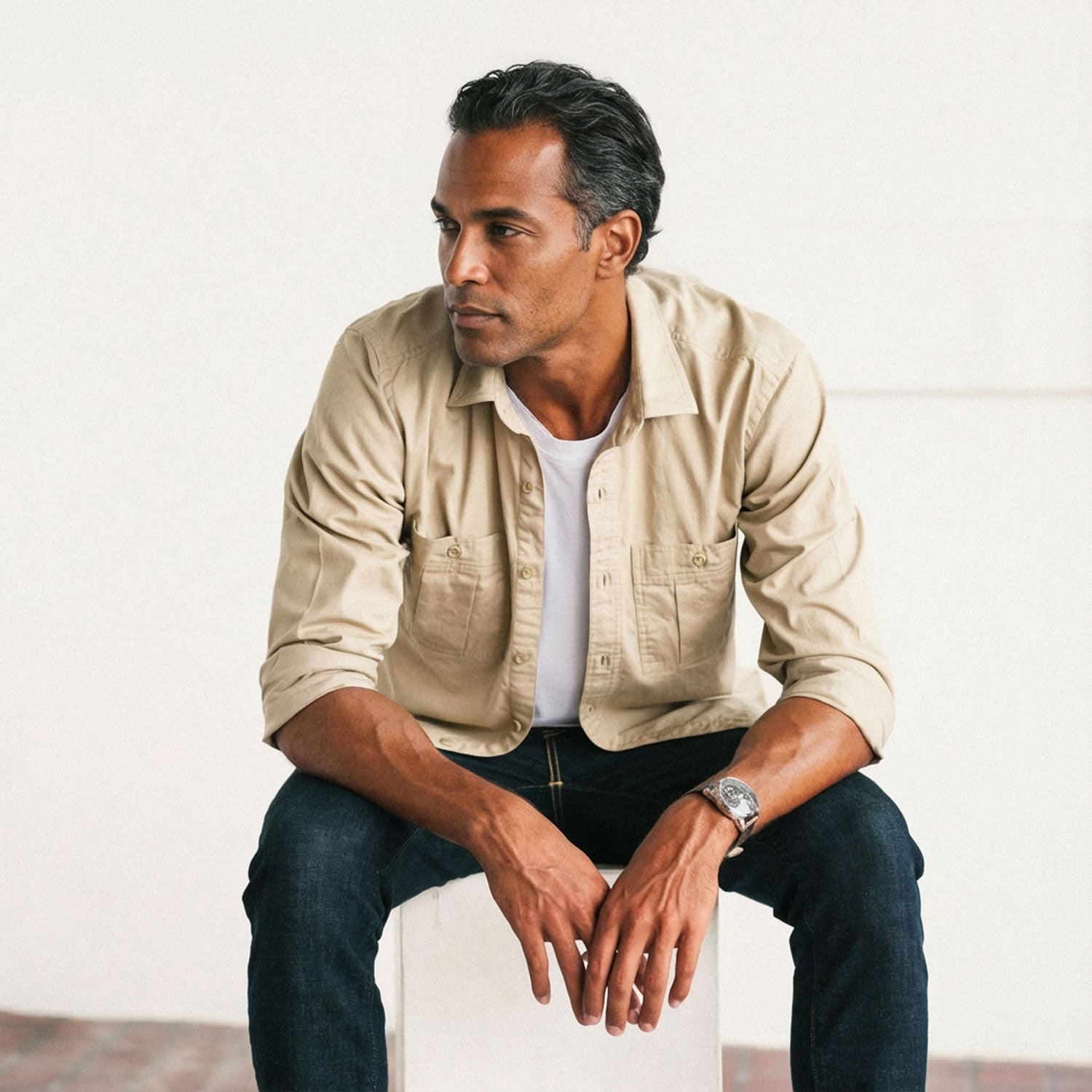 Craftsman Utility Shirt – Desert Stone Cotton Twill