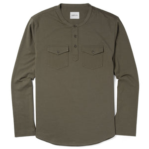 Pioneer Henley Shirt –  Fatigue Green Cotton Jersey