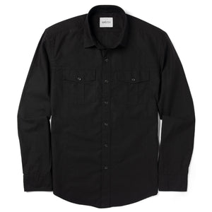 Primer Utility Shirt – Jet Black Cotton Twill