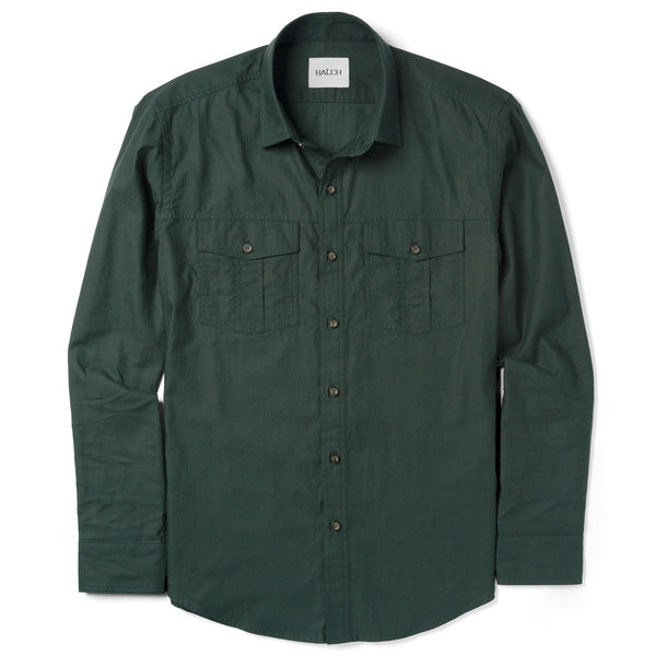 Primer Utility Shirt – Forest Green Mercerized Cotton