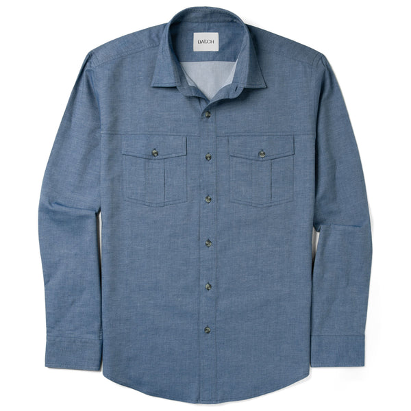 Primer Utility Shirt – Navy Blue Cotton Twill
