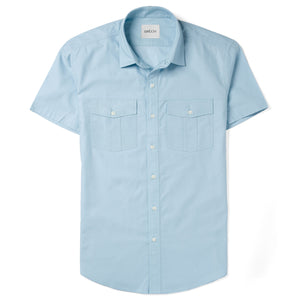 Primer Short Sleeve Utility Shirt – Light Blue Mercerized Cotton