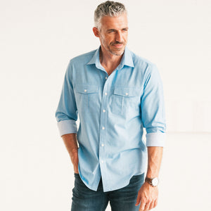 Primer Utility Shirt – Pacific Blue Cotton Twill