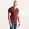 Essential WB Short Sleeve Henley Shirt –  Burgundy Cotton Jersey