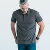 Essential Short Sleeve Polo Shirt –  Slate Gray Cotton Jersey