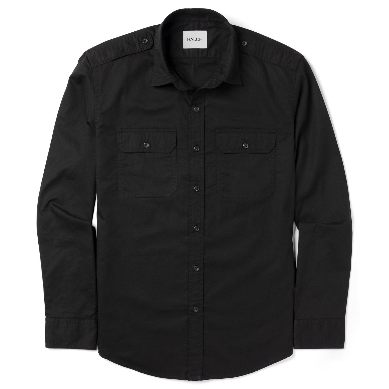 Smith Utility Shirt – Black Cotton Twill