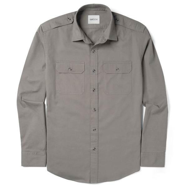 Smith Utility Shirt – Iron Gray Cotton Twill