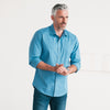 Essential Spread Collar Casual Shirt - Steel Blue Stretch Cotton Poplin