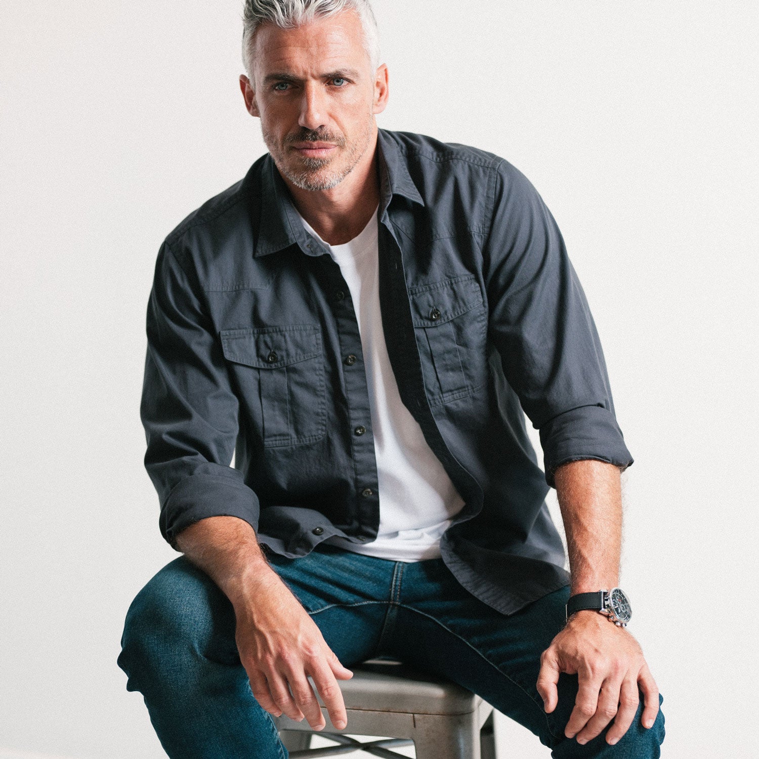 Fabricator Utility Shirt – Slate Gray Cotton Twill