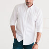 Essential Button Down Collar Casual Shirt - Classic White Stretch Cotton Poplin