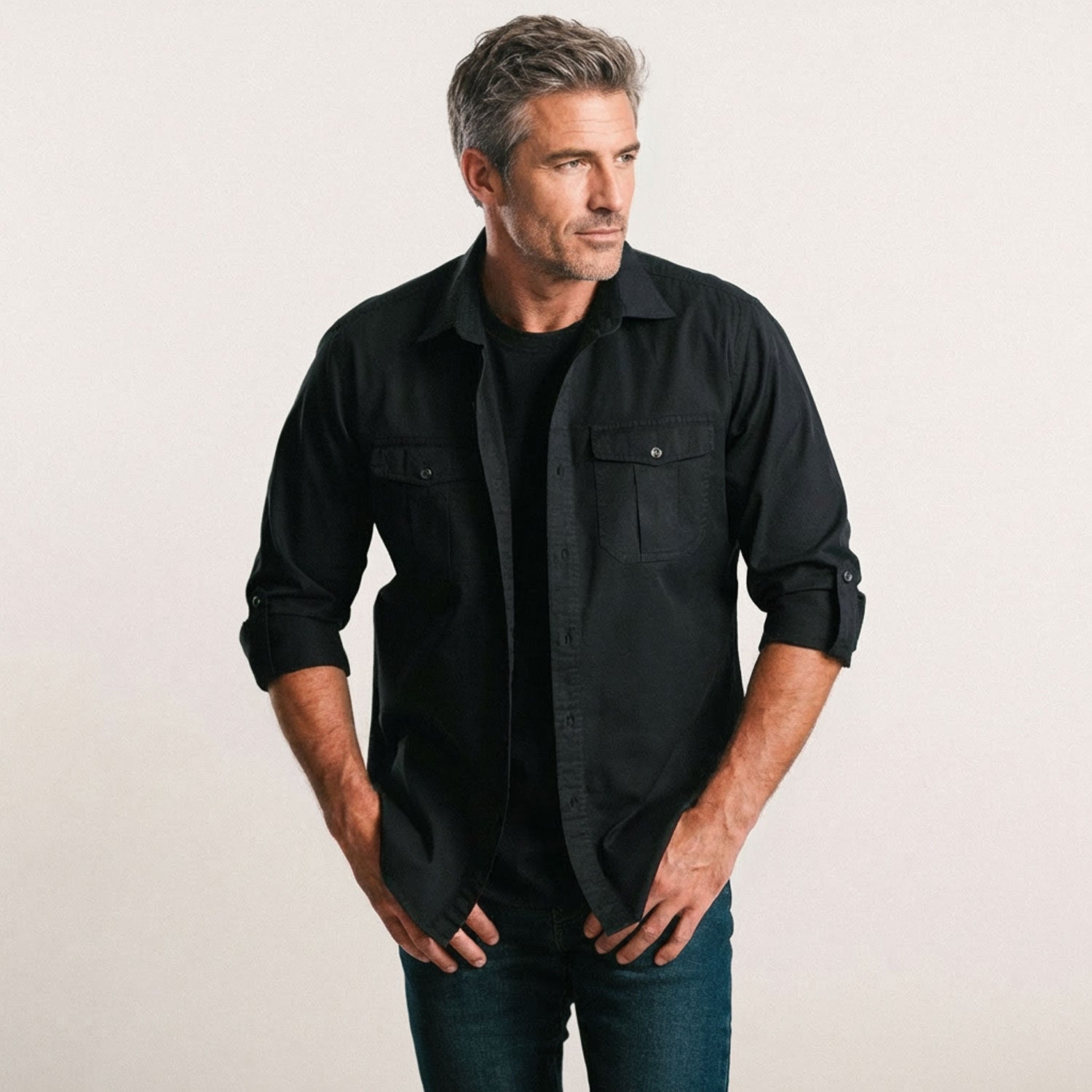 Men's Utility Shirt - Work in Black Twill | Batch Men's Utility Shirt - Work in Black Twill | Batch