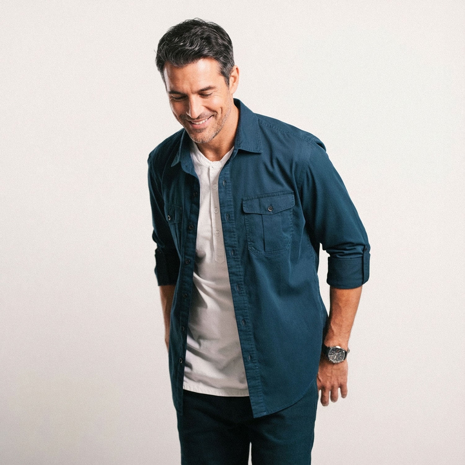 Work Utility Shirt – Dark Navy Cotton Twill