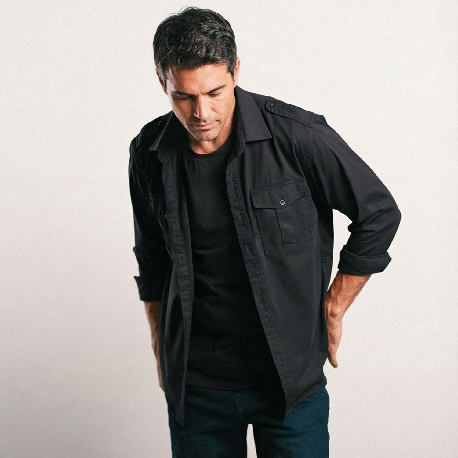 Wright Utility Shirt – Black Easy Cloth