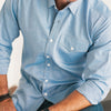 Batch Author One Pocket Men's Casual Shirt In Classic Blue Cotton Oxford Closest On Body Image