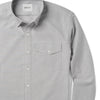Batch Men's Author Casual Shirt In Aluminum Gray Cotton Oxford Close-Up