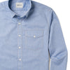 Batch Author One Pocket Men's Casual Shirt In Classic Blue Cotton Oxford Close-Up Image