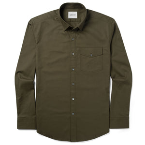 Batch Men's Author Casual Shirt – Dark Fatigue Green Cotton Twill Image Flat