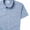 Author Short Sleeve Casual Shirt in Classic Blue Cotton Oxford Close-Up Image